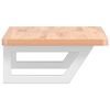 vidaXL Estante de lavabo de pared de acero y madera maciza de haya