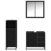 vidaXL Juego de muebles de ba&ntilde;o 3 pcs Roble Negro Madera contrachapada