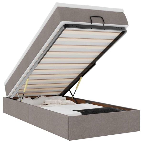 vidaXL Estructura de cama otomana colch&oacute;n tela gris pardo 90x190cm
