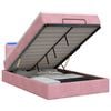 vidaXL Cama tipo otomana con colch&oacute;n y LED Rosa 120 x 190 cm