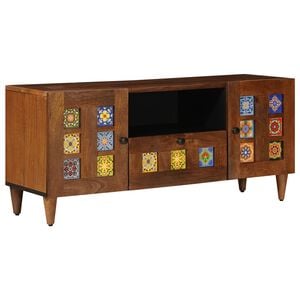 vidaXL Mueble de TV Nogal 105 x 33 x 46 cm Madera de mango maciza