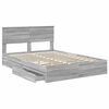vidaXL Cama con almacenamiento con cabecera Gris Sonoma 135 x 190 cm