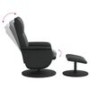 vidaXL Sill&oacute;n reclinable con reposapi&eacute;s cuero sint&eacute;tico negro