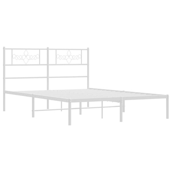 vidaXL Estructura cama sin colch&oacute;n con cabecero metal blanco 140x200cm