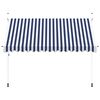 vidaXL Toldo manual retr&aacute;ctil 350 cm azul y blanco a rayas