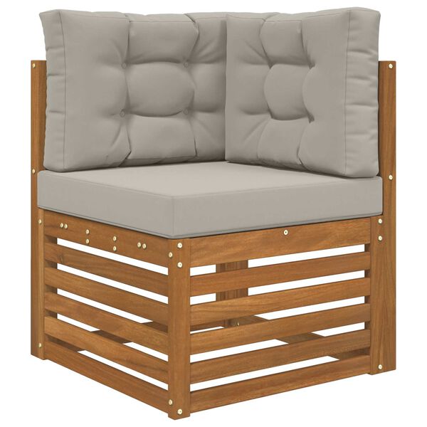 vidaXL Coj&iacute;n para sof&aacute; de exterior 3 pcs Gris Poli&eacute;ster