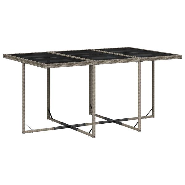 vidaXL Set de comedor de jard&iacute;n 11 pzas y cojines rat&aacute;n sint&eacute;tico gris