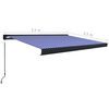 vidaXL Toldo de carrete manual azul y blanco 350x250 cm