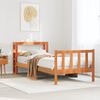 vidaXL Estructura cama con cabecero madera pino marr&oacute;n cera 90x200 cm