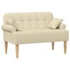 vidaXL Sof&aacute; amoroso con botones acolchados Crema 120 x 65 x 79 cm Tela