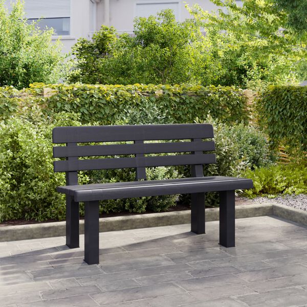 vidaXL Banco de jard&iacute;n polipropileno gris antracita 110x52x71 cm