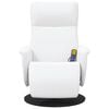 vidaXL Sill&oacute;n reclinable masaje con reposapi&eacute;s cuero sint&eacute;tico blanco