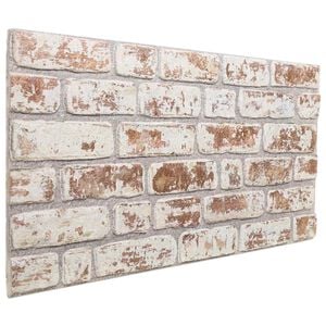 vidaXL Paneles de pared 10 uds. 100 x 50 cm Rojo y blanco Espuma EPS