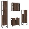 vidaXL Set de muebles de ba&ntilde;o 4 pzas madera contrachapada marr&oacute;n roble