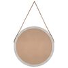 vidaXL Espejo de pared con correa blanco &Oslash;55 cm