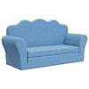 vidaXL Sof&aacute; cama de ni&ntilde;os 2 plazas felpa suave azul