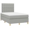 vidaXL Cama box spring con colch&oacute;n y LED tela gris claro 120x190 cm