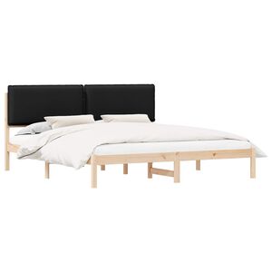 vidaXL Estructura de Cama con Cabecera Tapizada Negro 200 x 200 cm