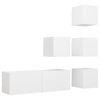 vidaXL Set de muebles de sal&oacute;n TV 5 piezas madera de ingenier&iacute;a blanco