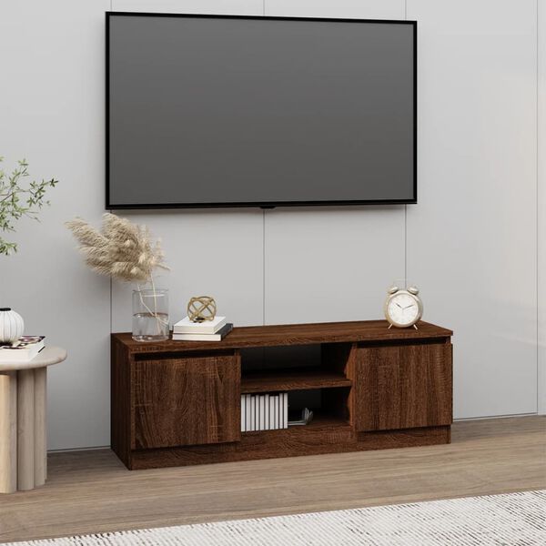 vidaXL Mueble de TV con puerta roble marr&oacute;n 102x30x36 cm