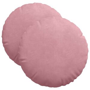 vidaXL Cojines para asiento 2 pcs Rosa &Oslash; 40 x 13 cm Terciopelo