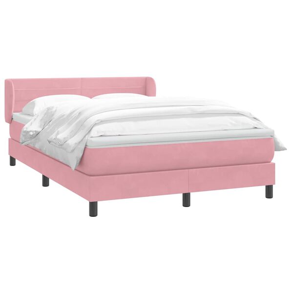 vidaXL Cama box spring con colch&oacute;n terciopelo rosa 160x210 cm