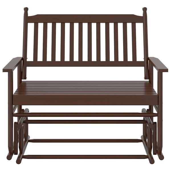 vidaXL Banco deslizante madera maciza de &aacute;lamo marr&oacute;n 118x70x104,5 cm