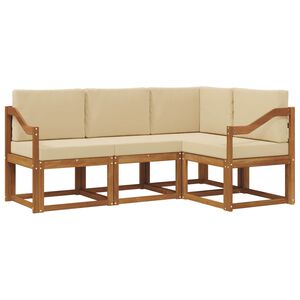 vidaXL Conjunto de sof&aacute;s de exterior con coj&iacute;n 4 pcs Natural y Beige