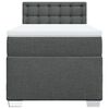 vidaXL Cama box spring con colch&oacute;n tela gris oscuro 90x190 cm