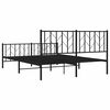 vidaXL Estructura cama sin colch&oacute;n con estribo metal negro 150x200 cm