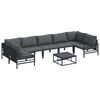 vidaXL Conjunto de sof&aacute;s de jard&iacute;n 8 uds. Negro Acero
