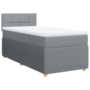 vidaXL Cama box spring con colch&oacute;n tela gris claro 80x200 cm