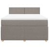 vidaXL Cama box spring con colch&oacute;n tela gris taupe 160x200 cm