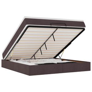 vidaXL Estructura cama otomana colch&oacute;n tela marr&oacute;n oscuro 160x200 cm