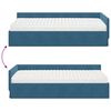 vidaXL Estructura de Cama Esquina con Colch&oacute;n 2 pcs Azul Terciopelo