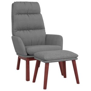 vidaXL Sill&oacute;n de relax con taburete tela gris claro
