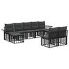 vidaXL Conjunto de sof&aacute;s de exterior 9 uds. Negro y Gris oscuro