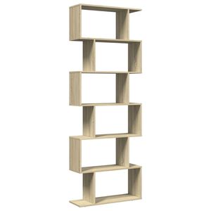 vidaXL Librer&iacute;a divisora 6 niveles madera roble Sonoma 70x24x193 cm