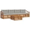 vidaXL Conjunto de sof&aacute;s de exterior 5 pcs Gris Natural y Claro
