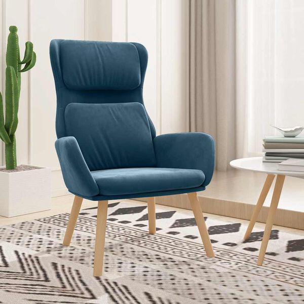 vidaXL Sill&oacute;n de relax de terciopelo azul