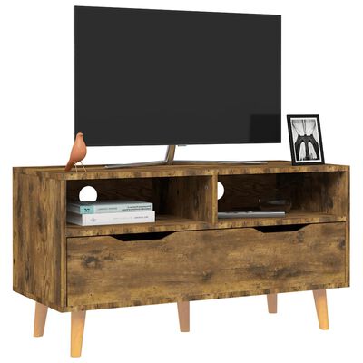 vidaXL Mueble de TV madera de ingeniería roble ahumado 90x40x48,5 cm