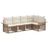 vidaXL Conjunto de sof&aacute;s de jard&iacute;n 5 uds. Beige rat&aacute;n sint&eacute;tico