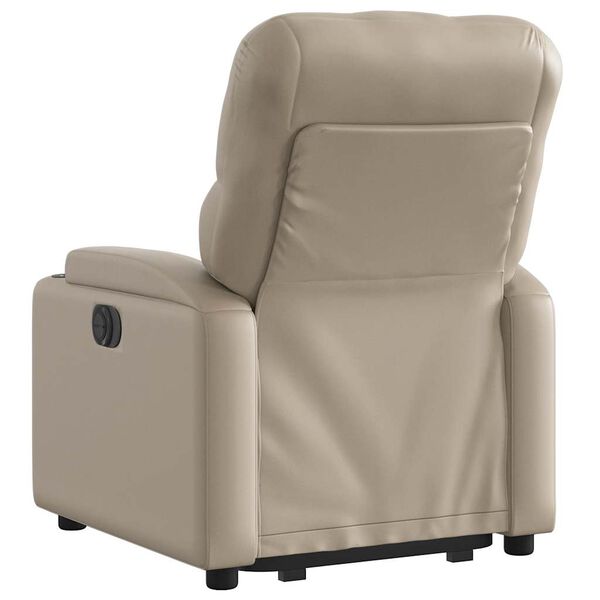 vidaXL Sillón reclinable elevable cuero artificial color capuchino