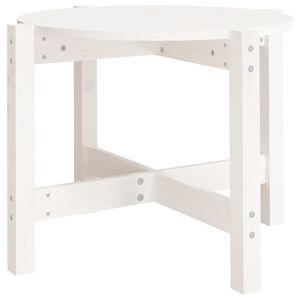 vidaXL Mesa de centro de madera maciza de pino blanco 62,5x45 cm
