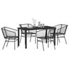 vidaXL Conjunto de Comedor de Jard&iacute;n 5 pcs Negro rat&aacute;n sint&eacute;tico