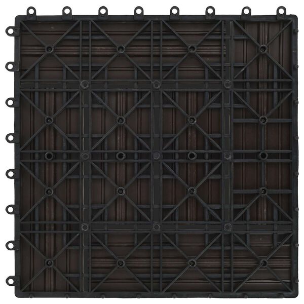 vidaXL Tile de Decking 11 pcs Marr&oacute;n Oscuro 30 x 30 cm WPC