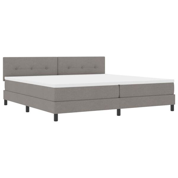 vidaXL Cama tipo Box Spring con colch&oacute;n Taup&eacute; 200 x 200 cm tela