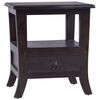 vidaXL Mesita de noche madera maciza de caoba negro claro 40x40x45 cm