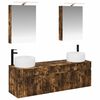 vidaXL Juego de Muebles de Ba&ntilde;o 5 uds. Roble Ahumado