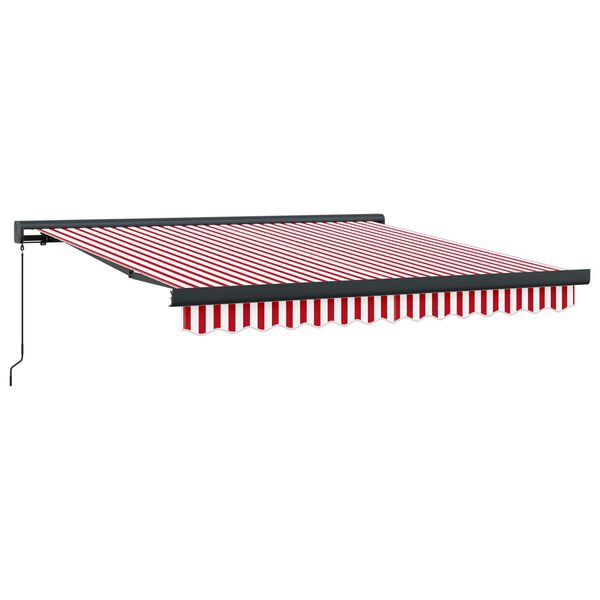 vidaXL Toldo Retr&aacute;ctil Rojo y 350 x 250 cm Tela y Metal